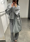 Mutedance 24 Autumn and Winter Hooded Cashmere Sweater MD-MD24FW133-GRAY MD24FW133 MD24FW134